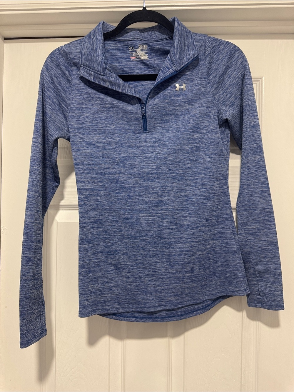 Under Armour Girls Heathered Blue 1/4 Zip Pullover